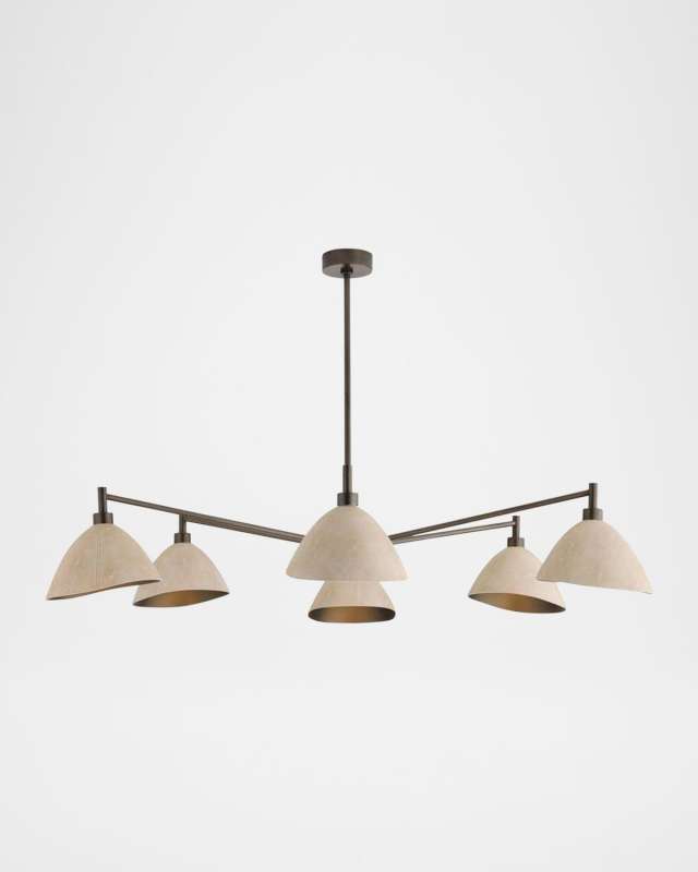 Inlet 53" 6-Light Leather Chandelier